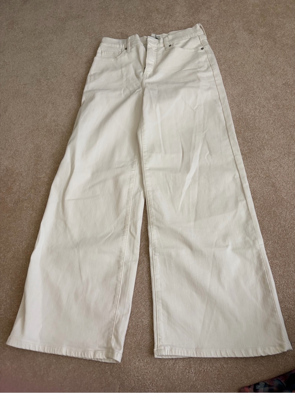 Banana Republic Wide-Leg White Jeans